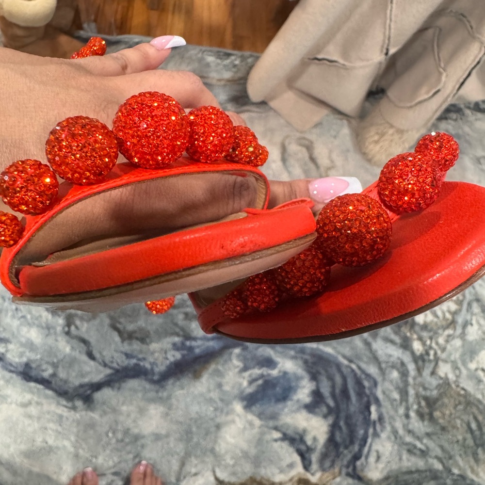 Disco Dancer 105mm AQUAZZURA Tangerine Orange 41 like new euc - Picture 12 of 12